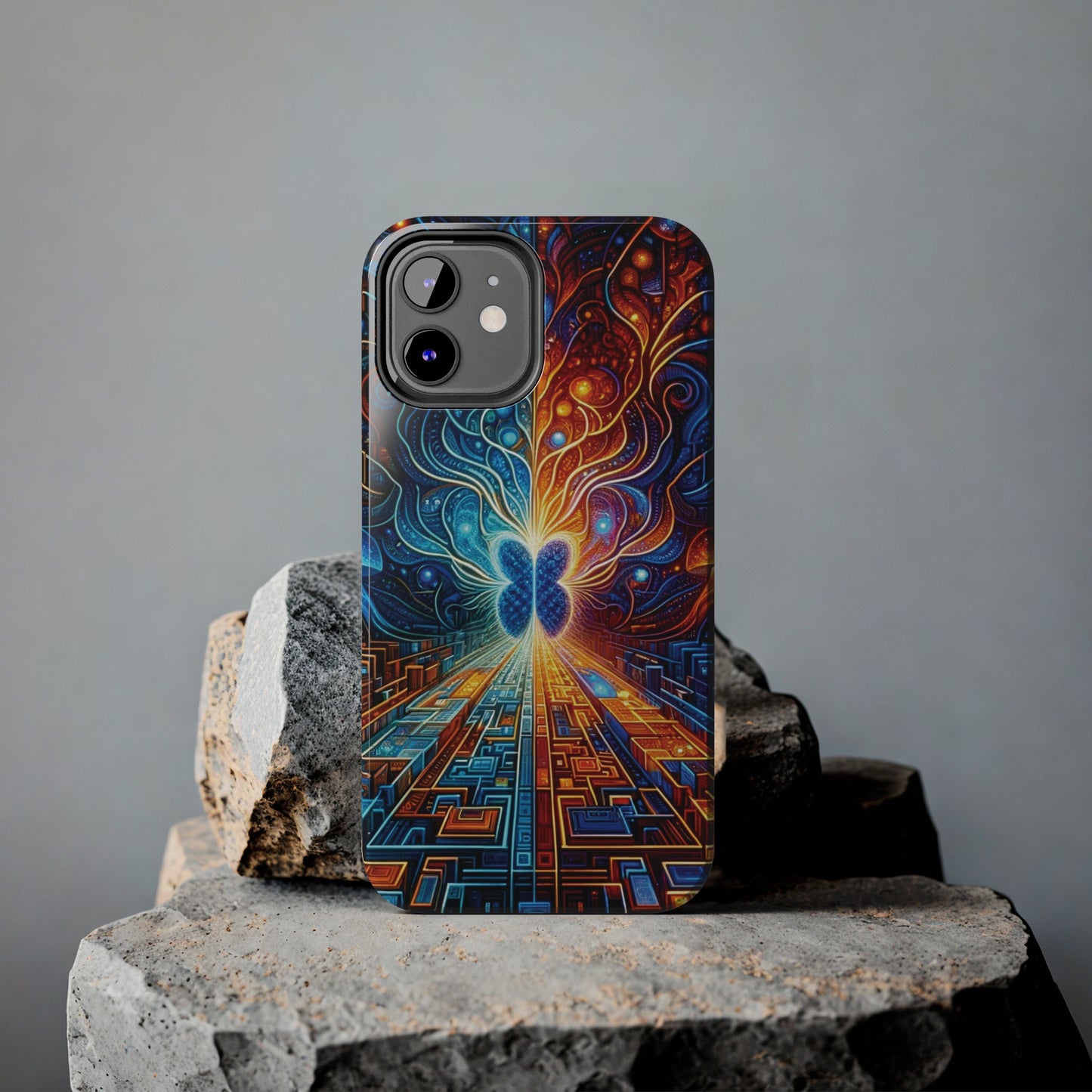 ToughDrop Apple iPhone Case Ft. Cyber Blue Butterfly