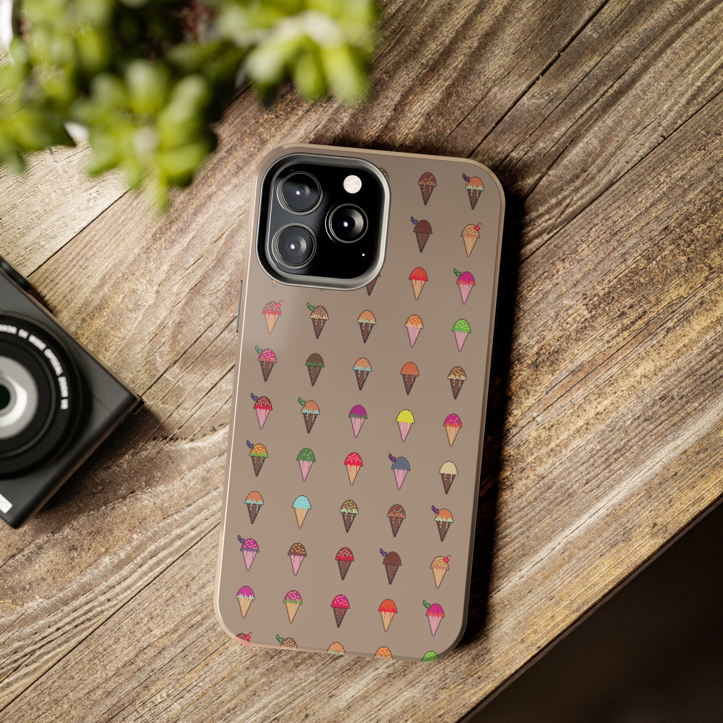 Tough Apple iPhone Case Ft. Pixel Ice Cream Cones