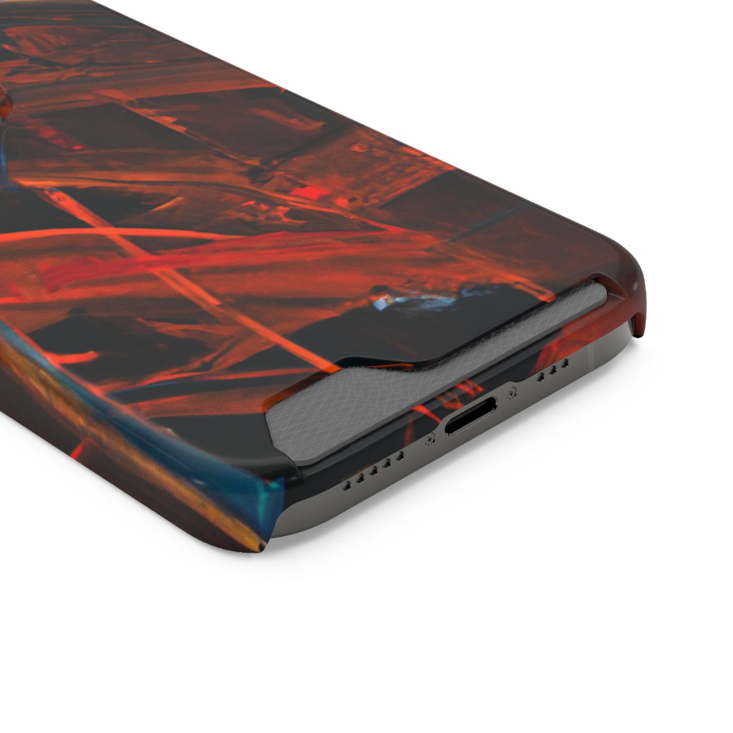 iPhone 13 and Samsung S21, S22 Cases with Card Holder Ft. Red Swipes