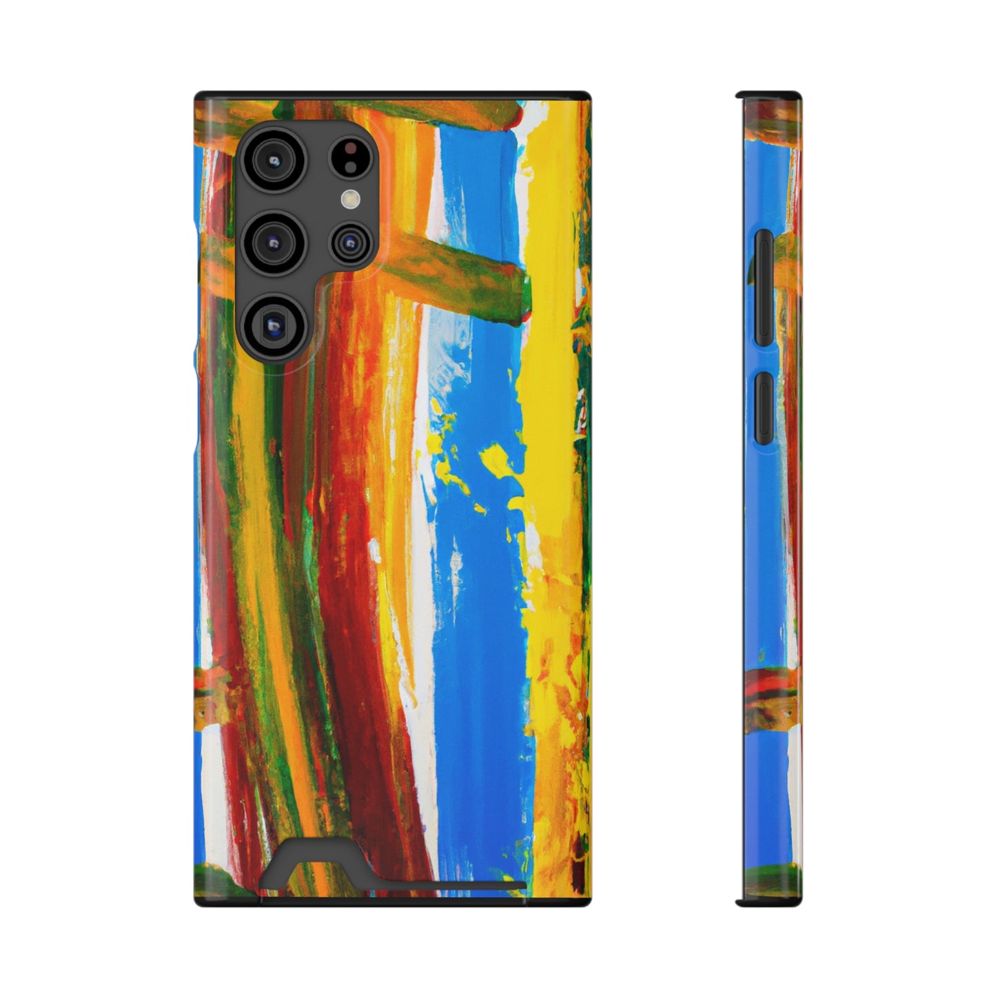 iPhone and Samsung Cases with Card Holder Ft. Abstract Boat