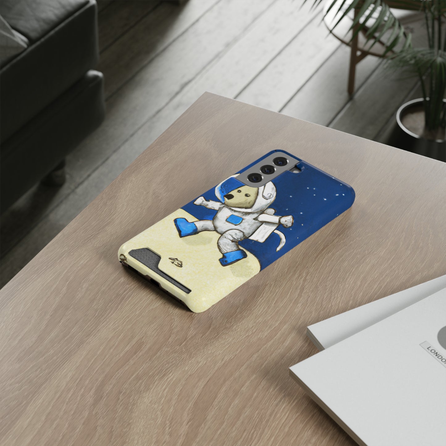 iPhone 13 and Samsung S21, S22 Cases with Card Holder Ft. Moon Doge