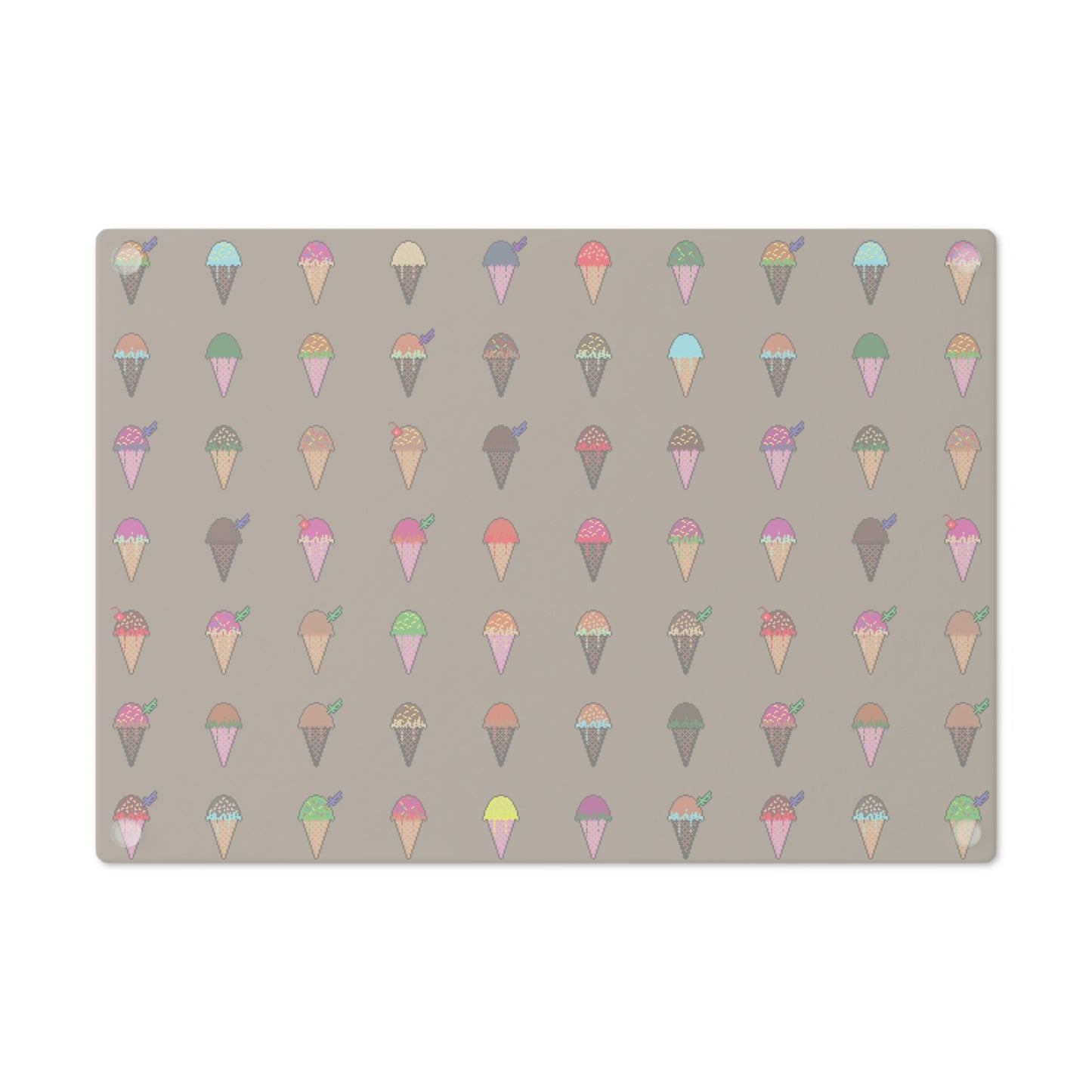 Non-Slip Glass Cutting Board Featuring Pixel Cones