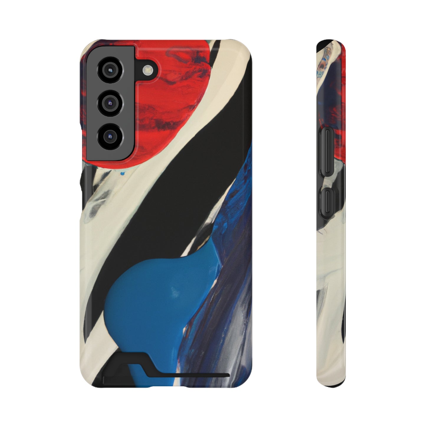 iPhone 13 and Samsung S21, S22 Cases with Card Holder Ft. Inked in Black