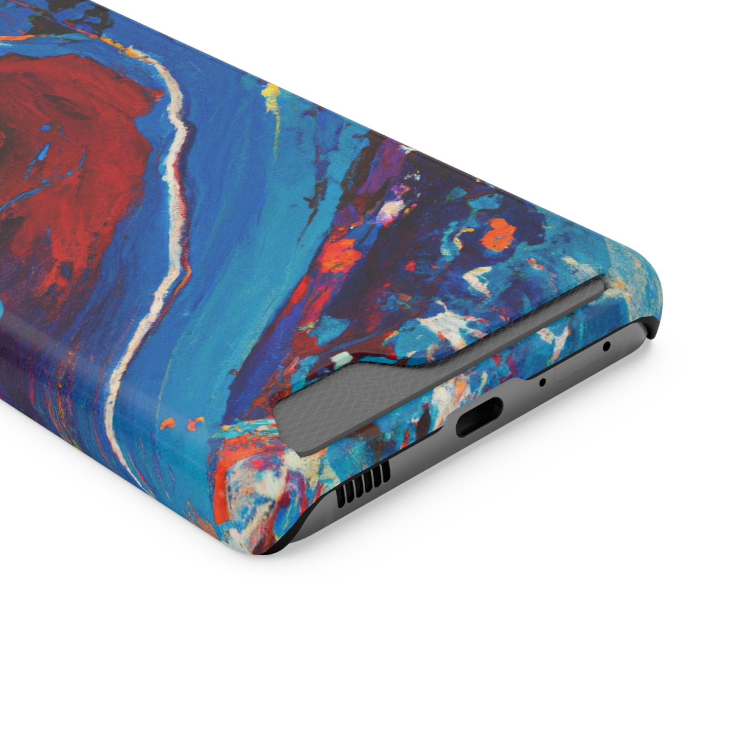 iPhone 13 and Samsung S21, S22 Cases with Card Holder Ft. Abstract Wave