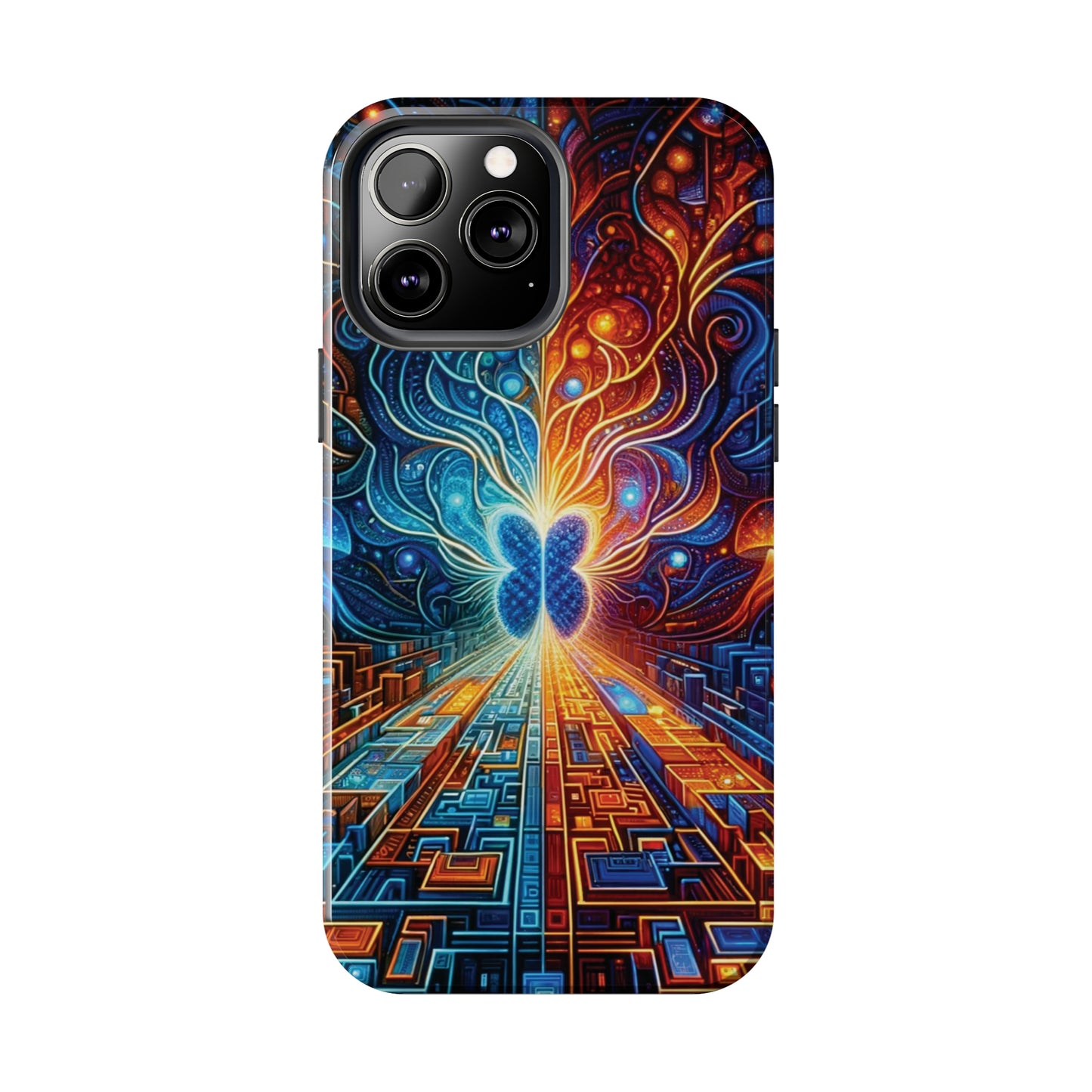 ToughDrop Apple iPhone Case Ft. Cyber Blue Butterfly