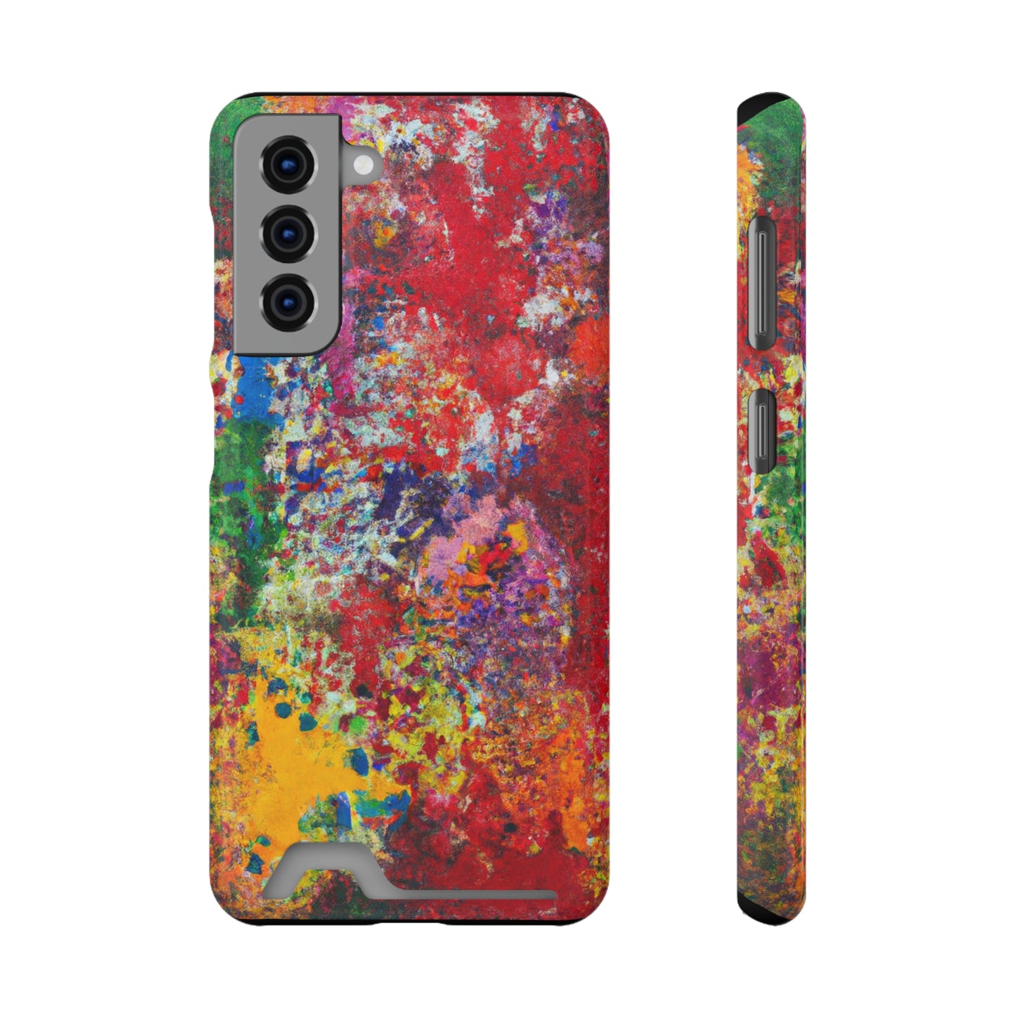 iPhone 13 and Samsung S21, S22 Cases with Card Holder Ft. Detailed Splats