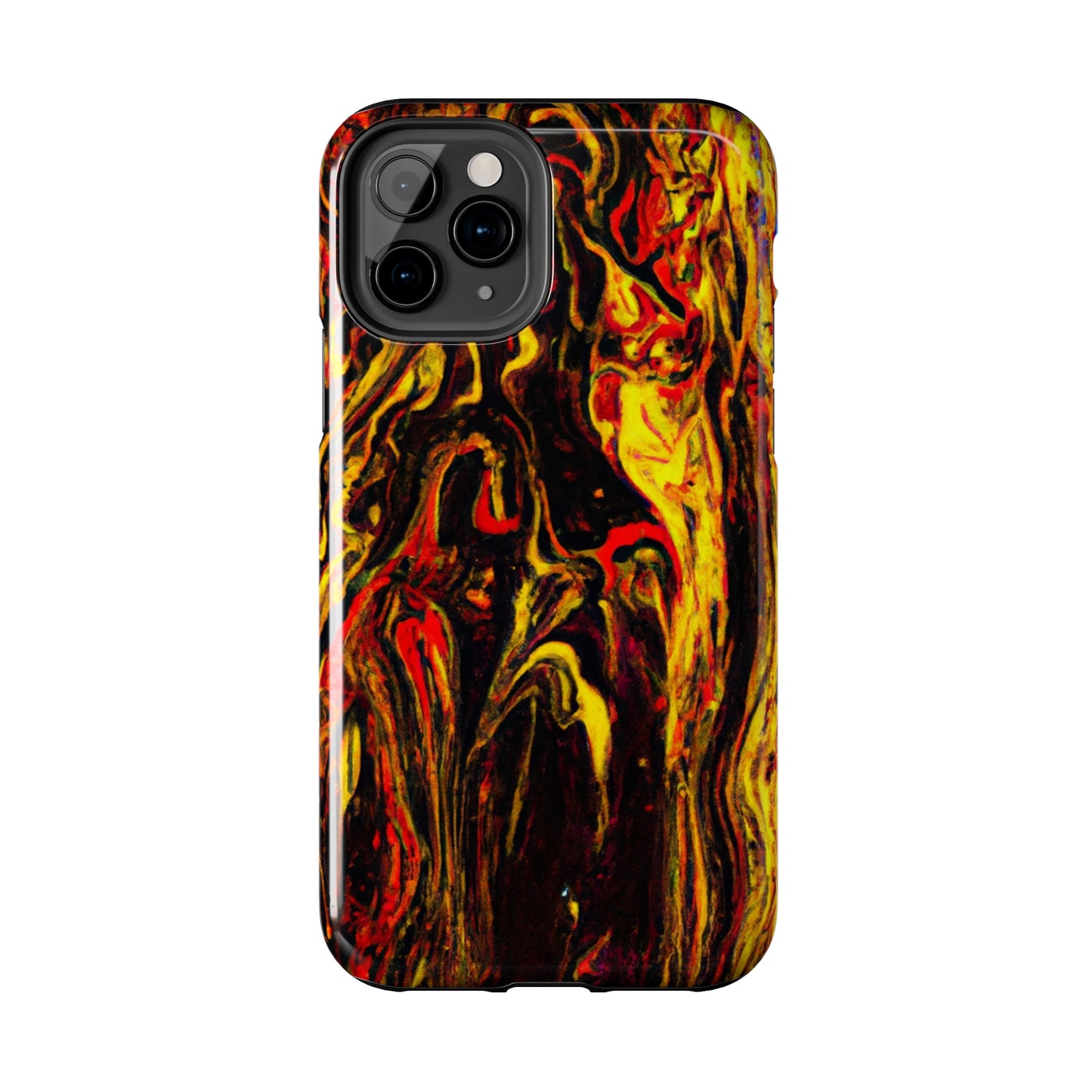 Tough Apple iPhone Case Ft. Abstract Black and Yellow