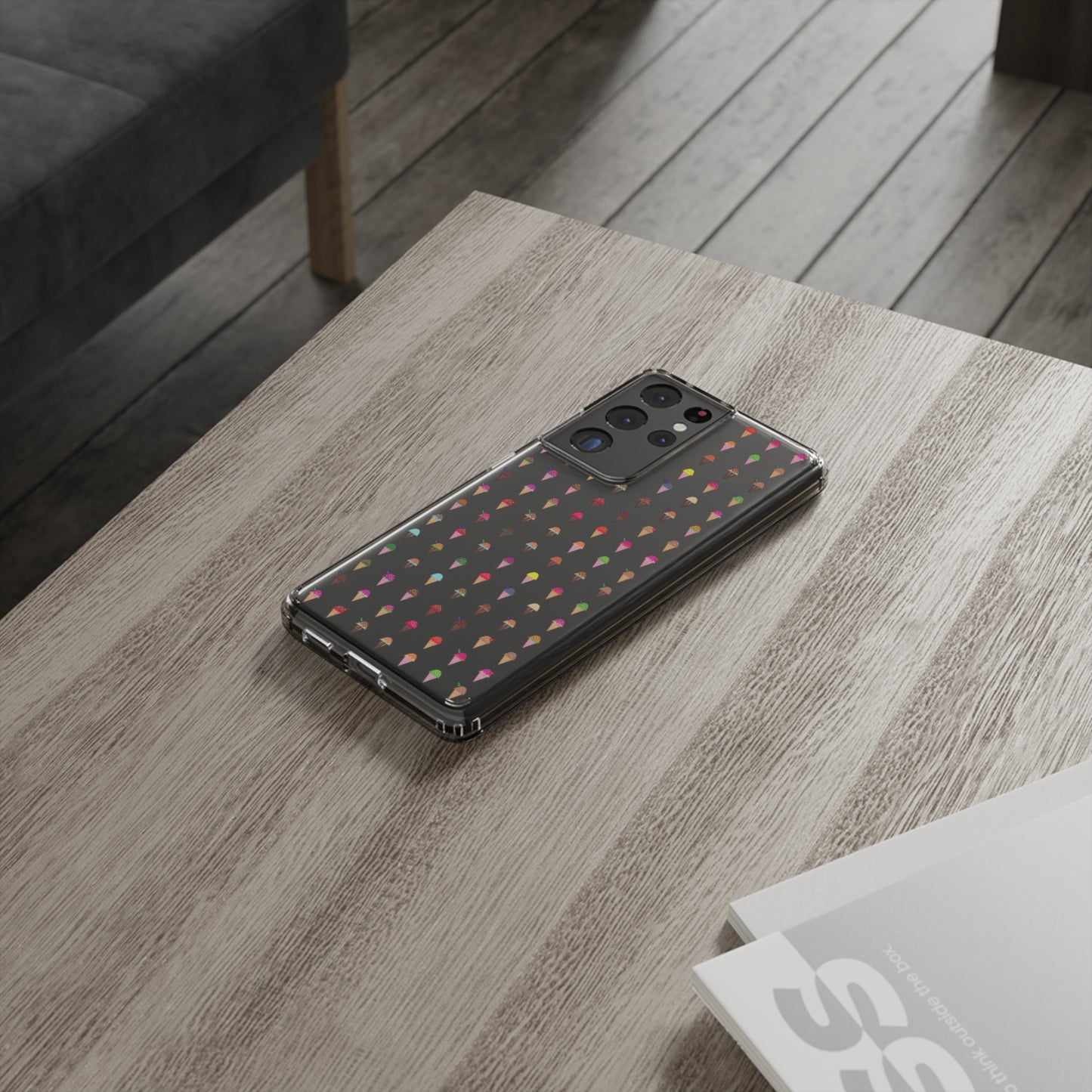Clear Hard Case for iPhone 1-14 and Samsung S21-S22, Featuring Pixel Cones