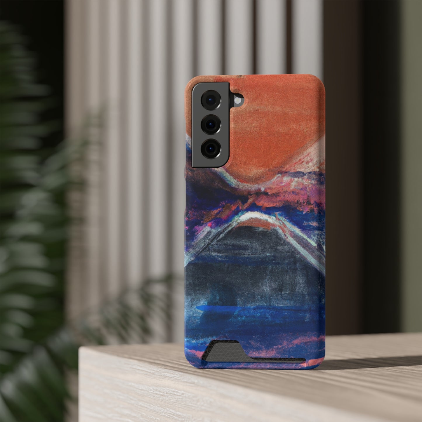 iPhone 13 and Samsung S21, S22 Cases with Card Holder Ft. XRP Sunset