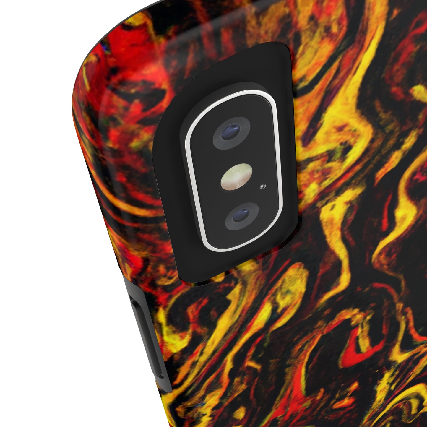 Tough Apple iPhone Case Ft. Abstract Black and Yellow