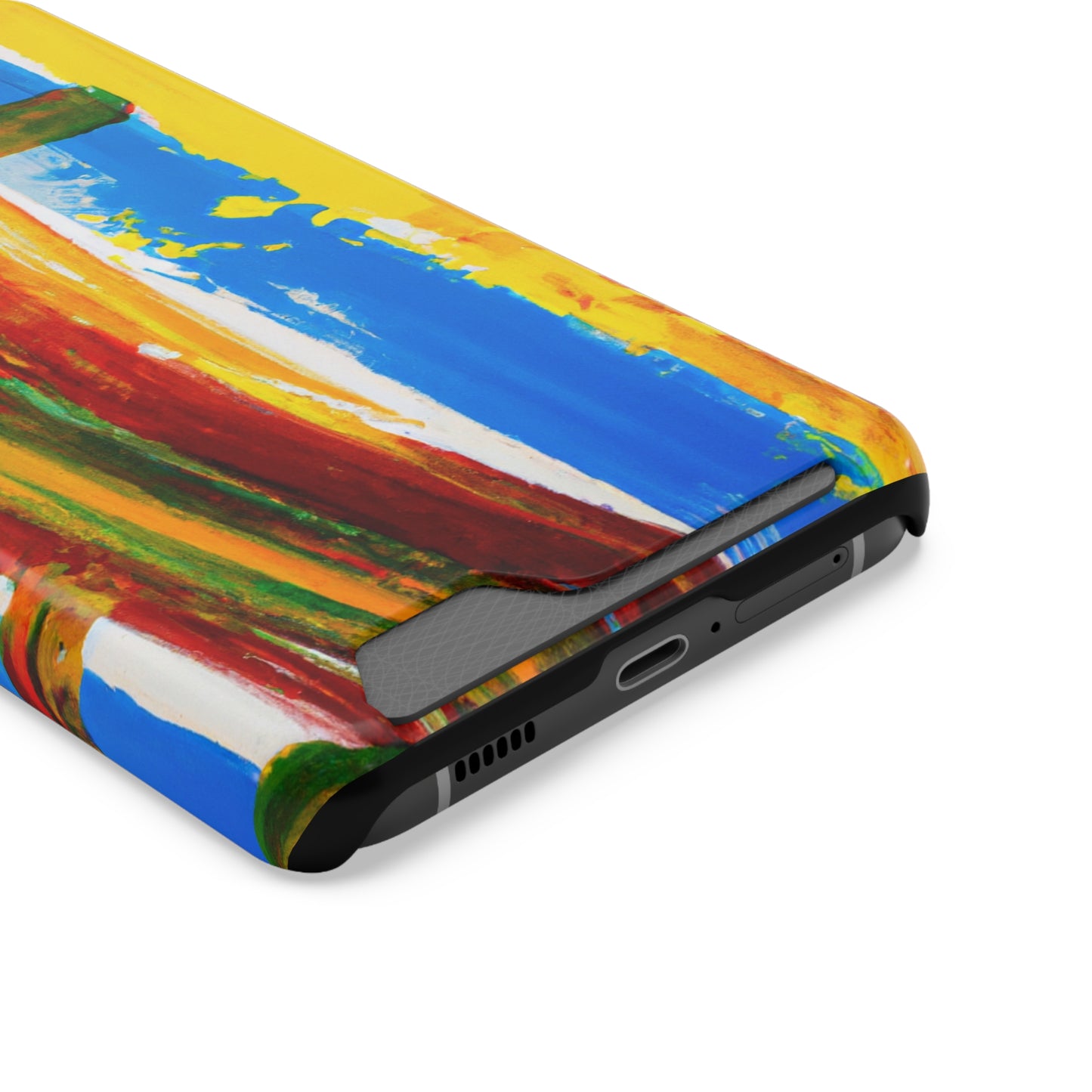 iPhone and Samsung Cases with Card Holder Ft. Abstract Boat