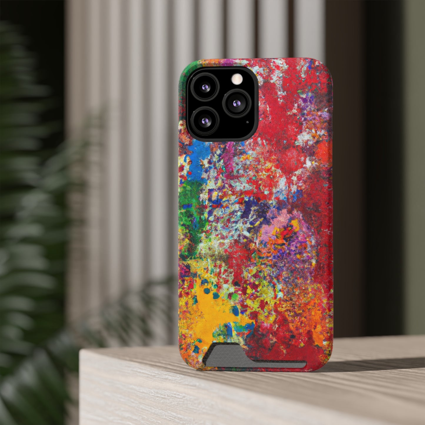 iPhone 13 and Samsung S21, S22 Cases with Card Holder Ft. Detailed Splats