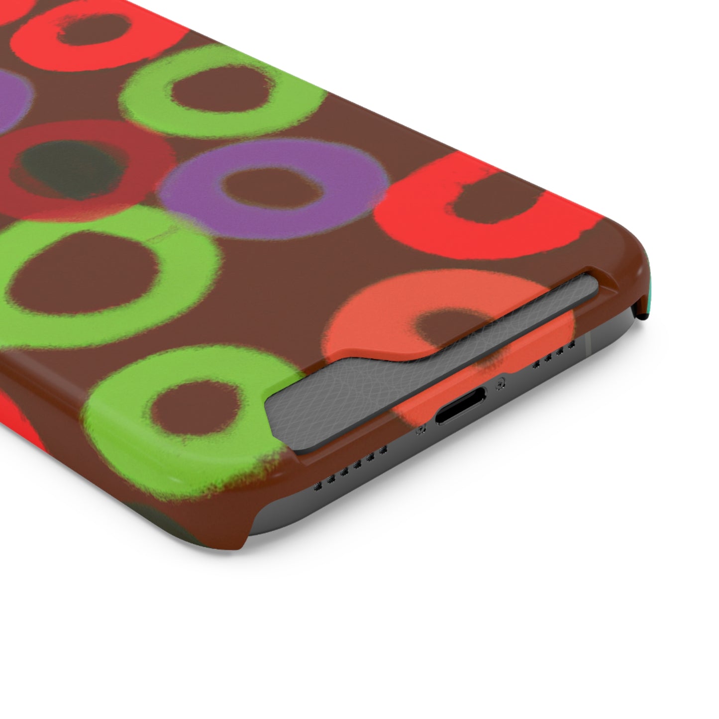 iPhone 13 and Samsung S21, S22 Cases with Card Holder Ft. Fruity Circles