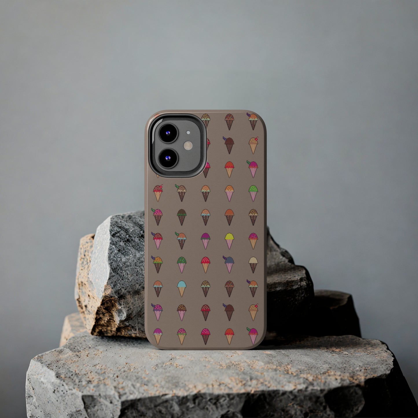 Tough Apple iPhone Case Ft. Pixel Ice Cream Cones