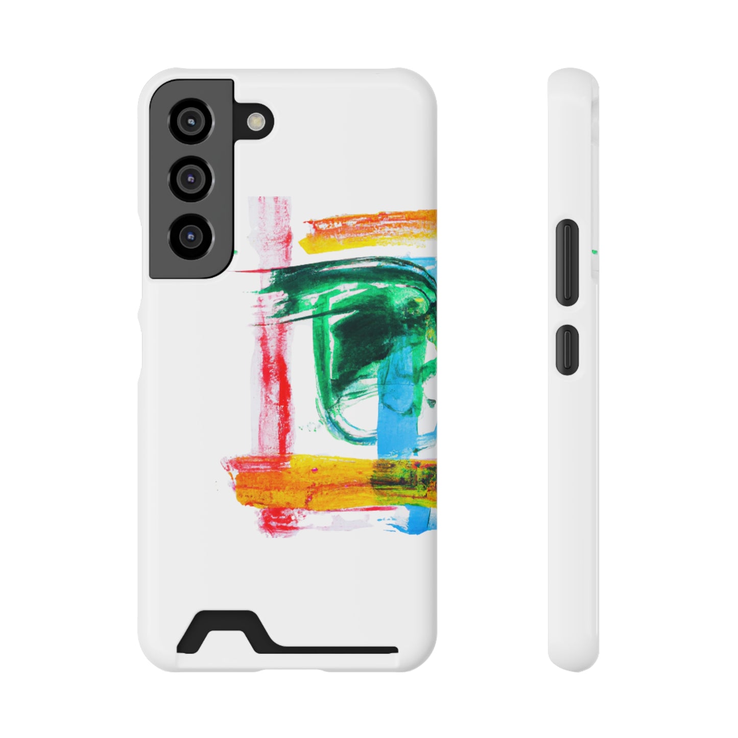 iPhone 13 and Samsung S21, S22 Cases with Card Holder Ft. Abstract Frame