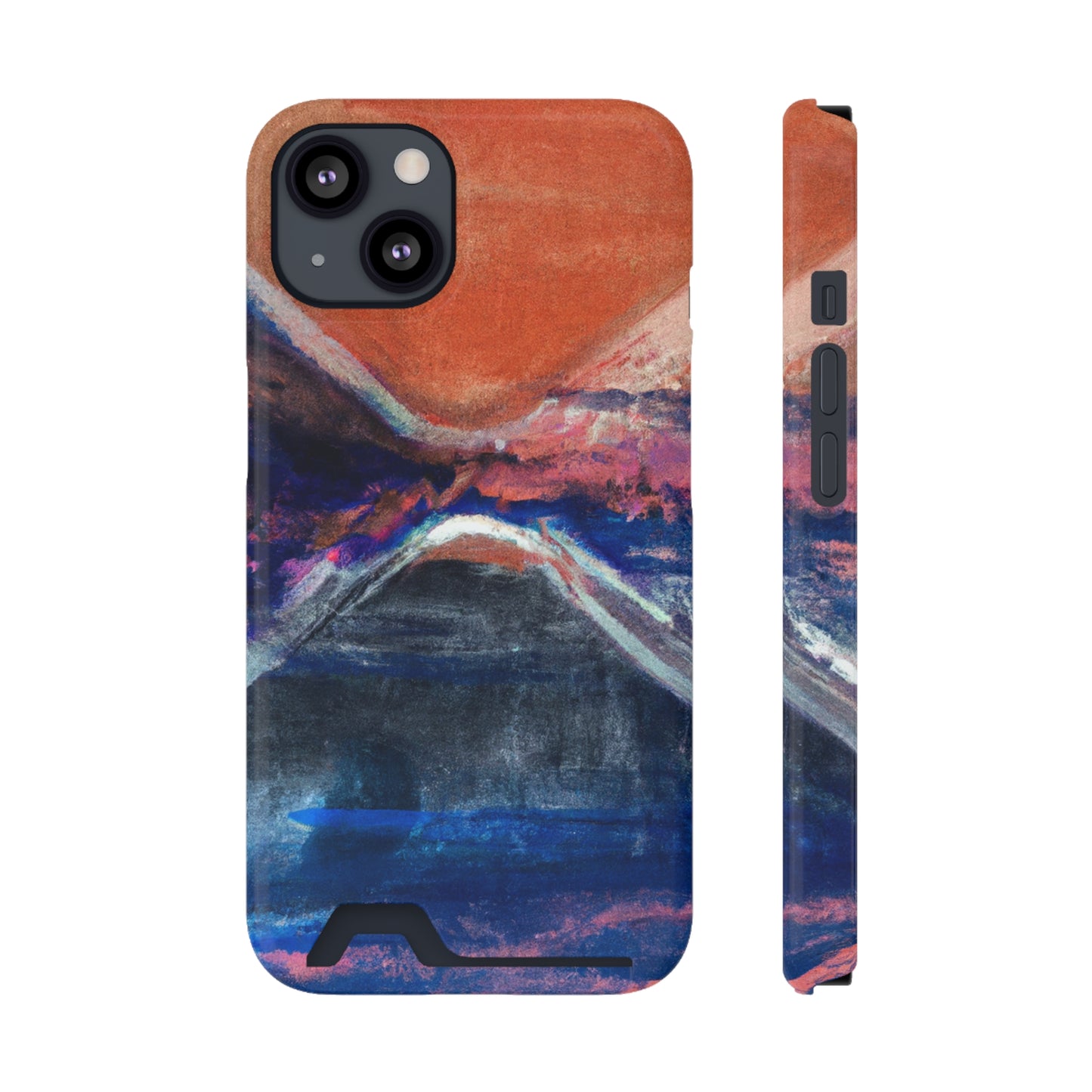 iPhone 13 and Samsung S21, S22 Cases with Card Holder Ft. XRP Sunset