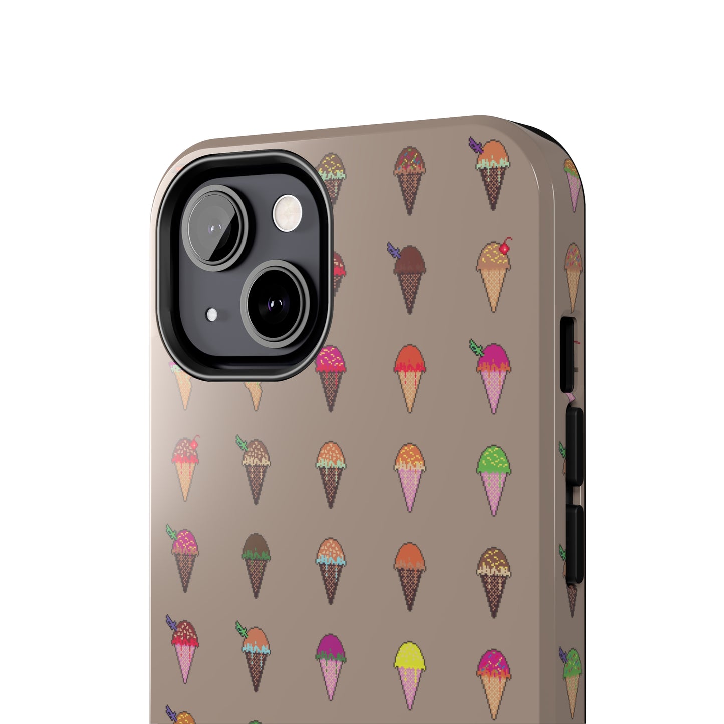 Tough Apple iPhone Case Ft. Pixel Ice Cream Cones