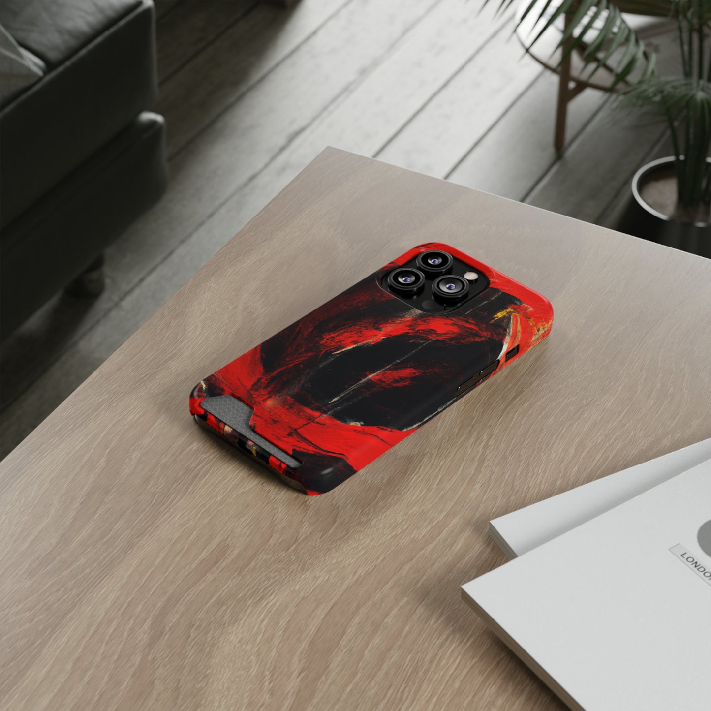 iPhone 13 and Samsung S21, S22 Cases with Card Holder Ft. Abstract Zero