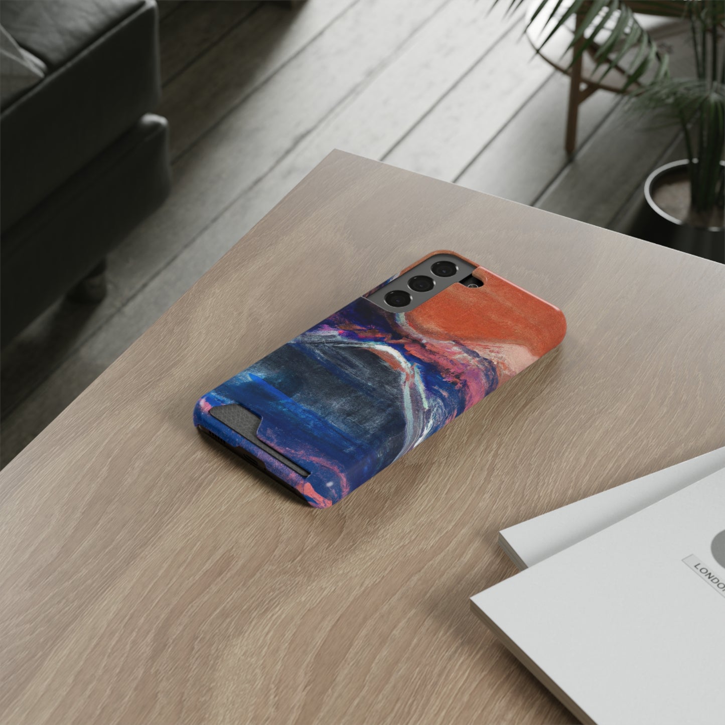 iPhone 13 and Samsung S21, S22 Cases with Card Holder Ft. XRP Sunset