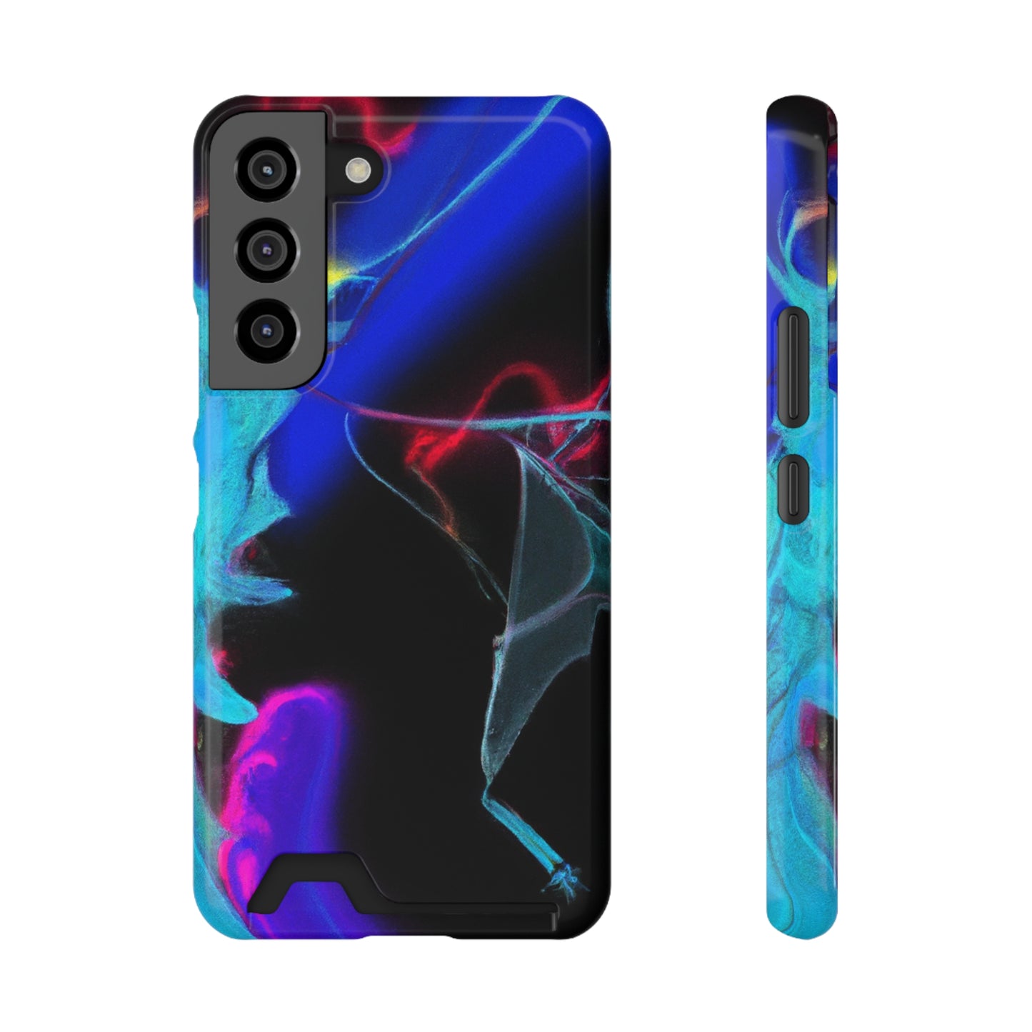 iPhone 13 and Samsung S21, S22 Cases with Card Holder Ft. Abstract Nova