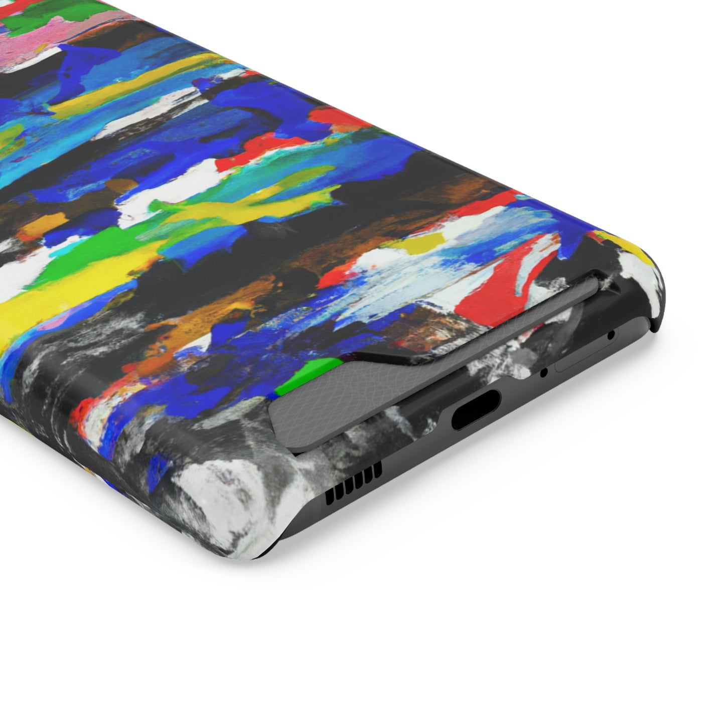 iPhone 13 and Samsung S21, S22 Cases with Card Holder Ft. Abstract Stripes