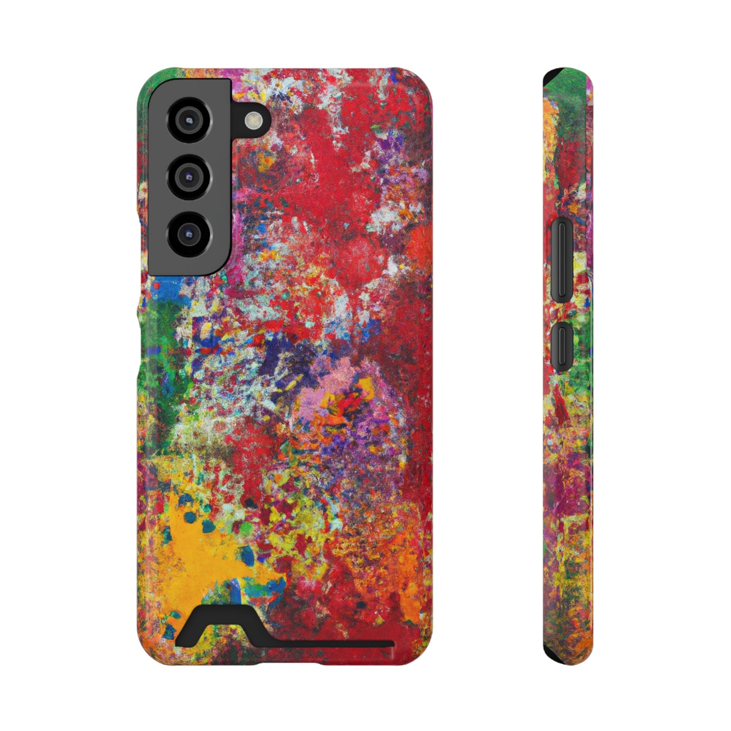 iPhone 13 and Samsung S21, S22 Cases with Card Holder Ft. Detailed Splats