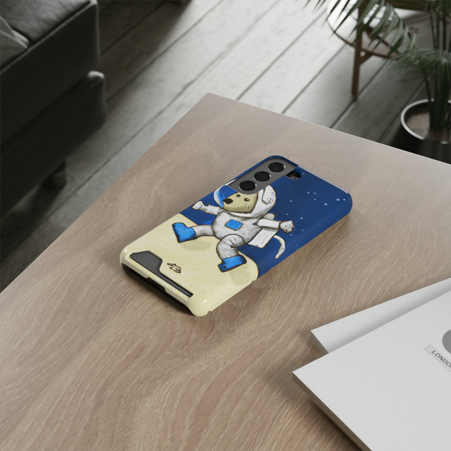iPhone 13 and Samsung S21, S22 Cases with Card Holder Ft. Moon Doge