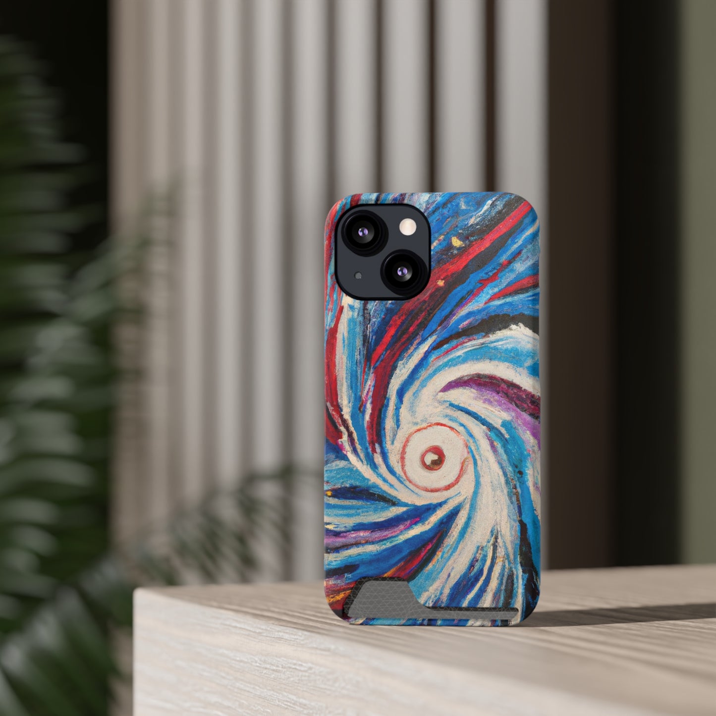 iPhone 13 and Samsung S21, S22 Cases with Card Holder Ft. Abstract Vortex