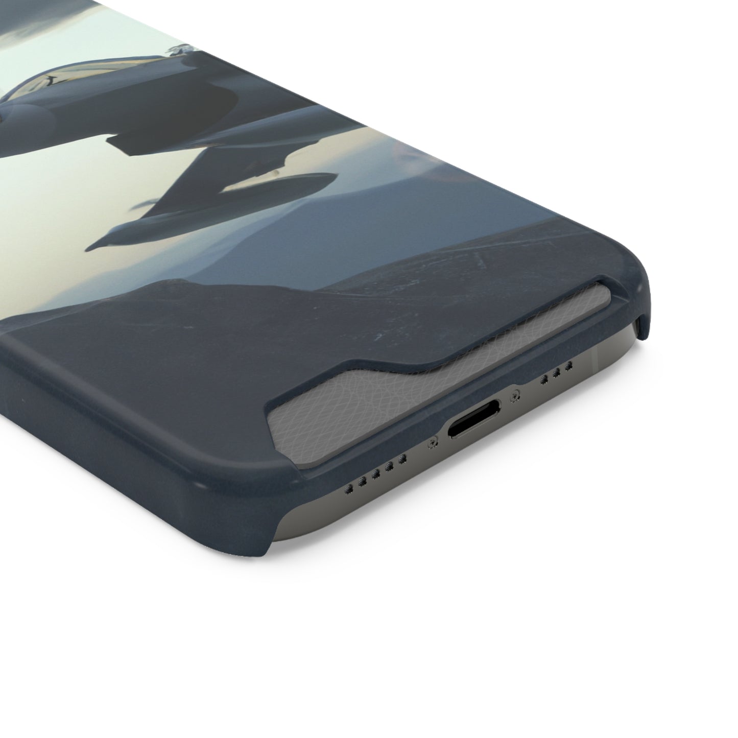 iPhone 13 and Samsung S21, S22 Cases with Card Holder Ft. Fighter Jet