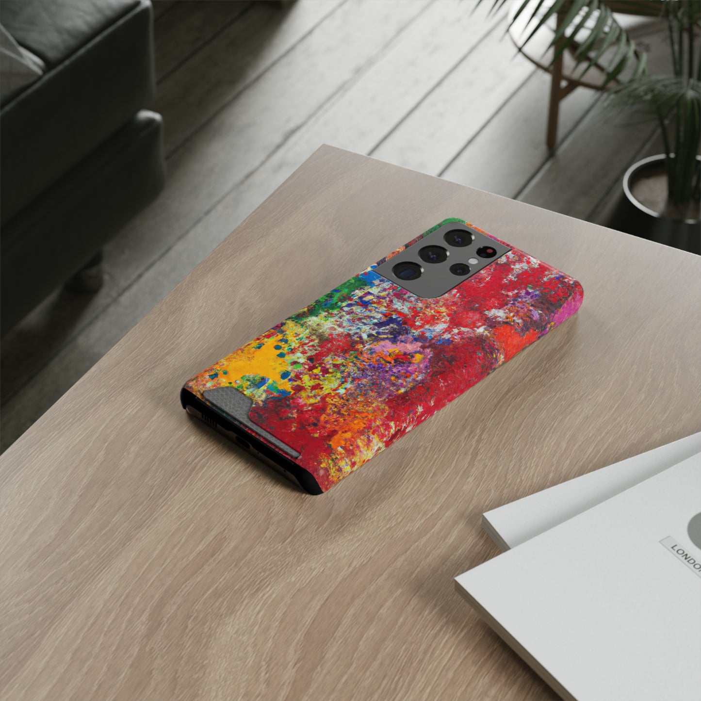 iPhone 13 and Samsung S21, S22 Cases with Card Holder Ft. Detailed Splats