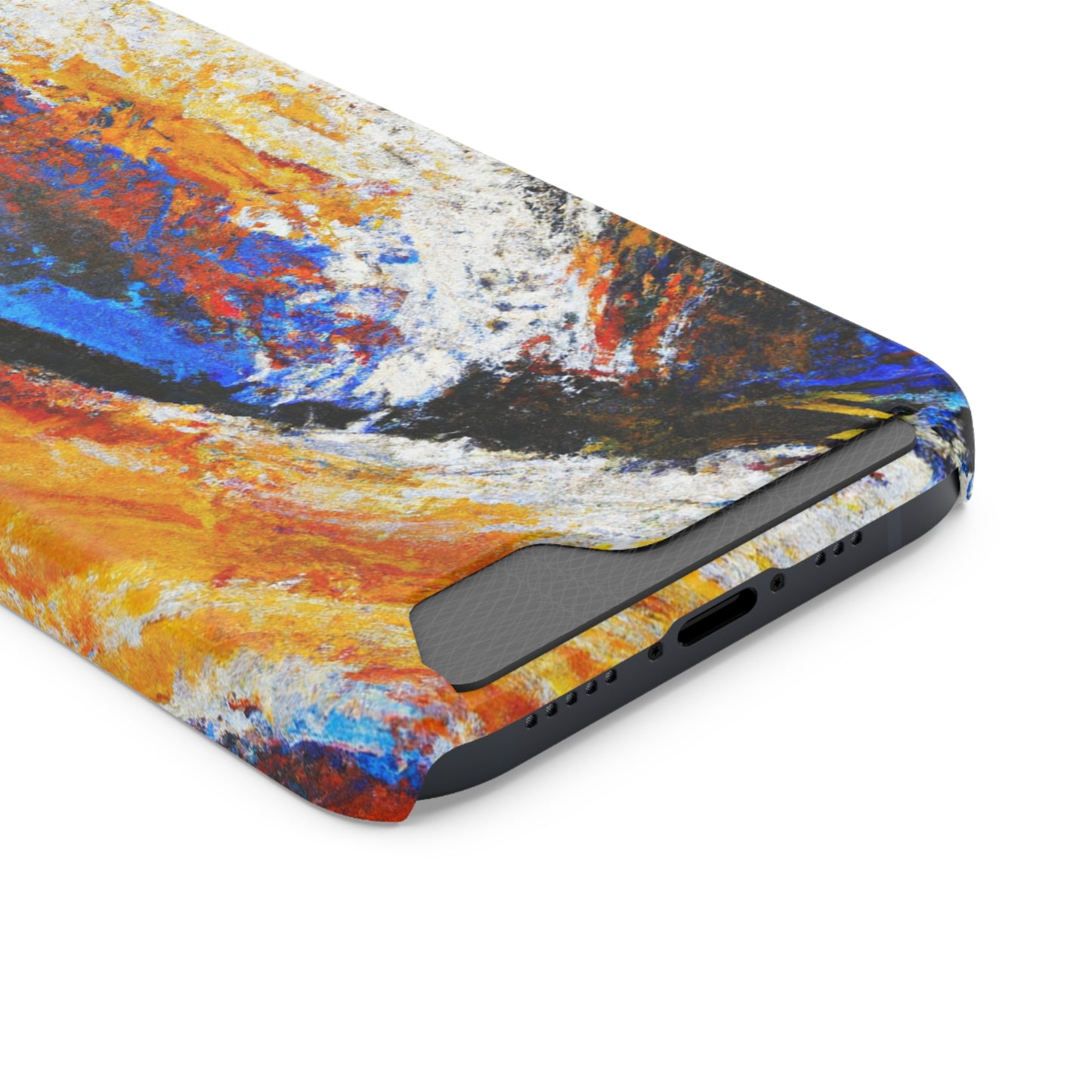 iPhone 13 and Samsung S21, S22 Cases with Card Holder Ft. Abstract Sand Wave
