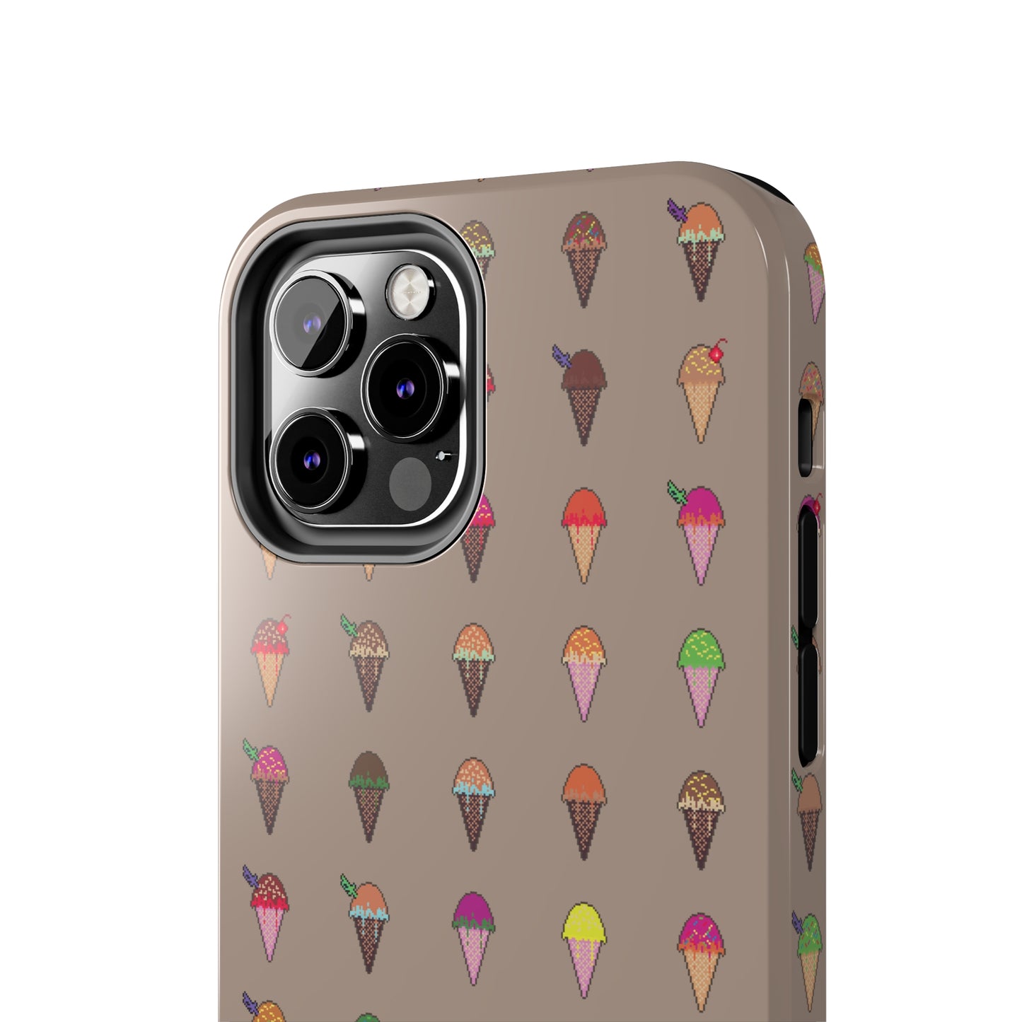 Tough Apple iPhone Case Ft. Pixel Ice Cream Cones