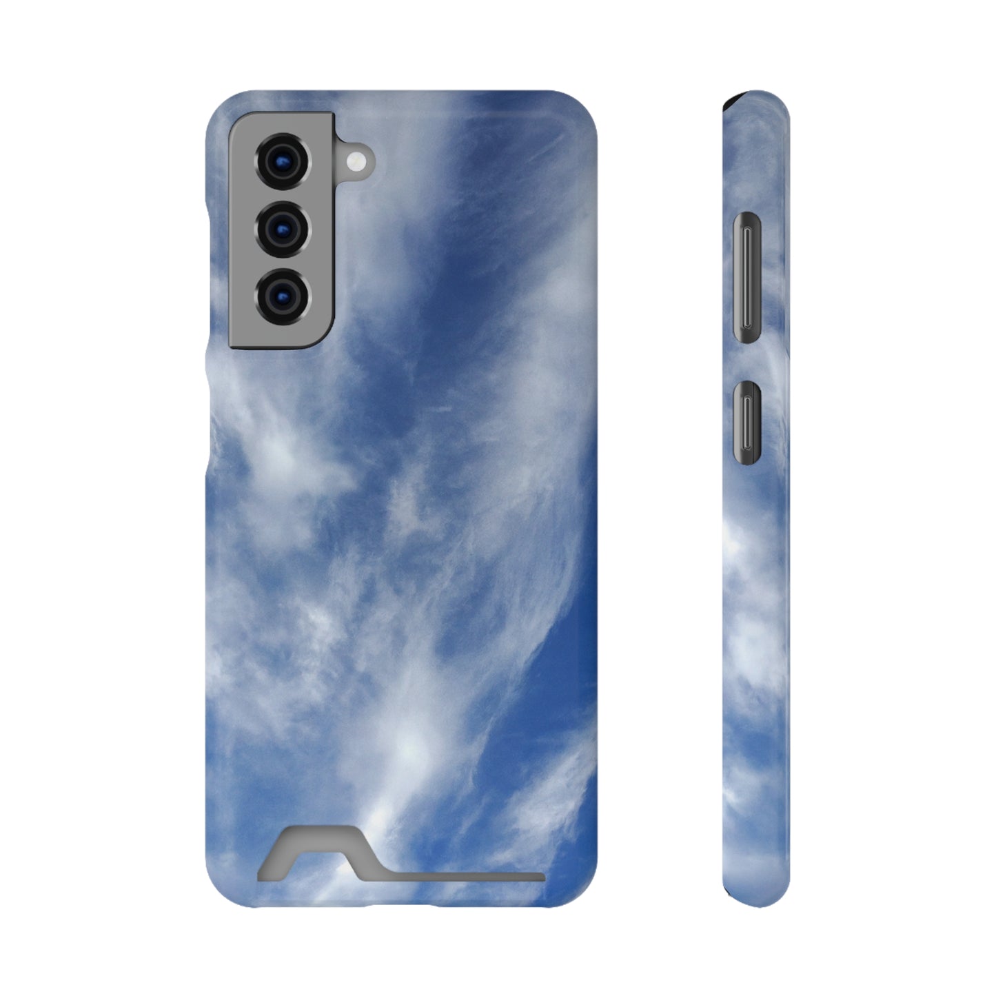 iPhone 13 and Samsung S21, S22 Cases with Card Holder Ft. Clouds