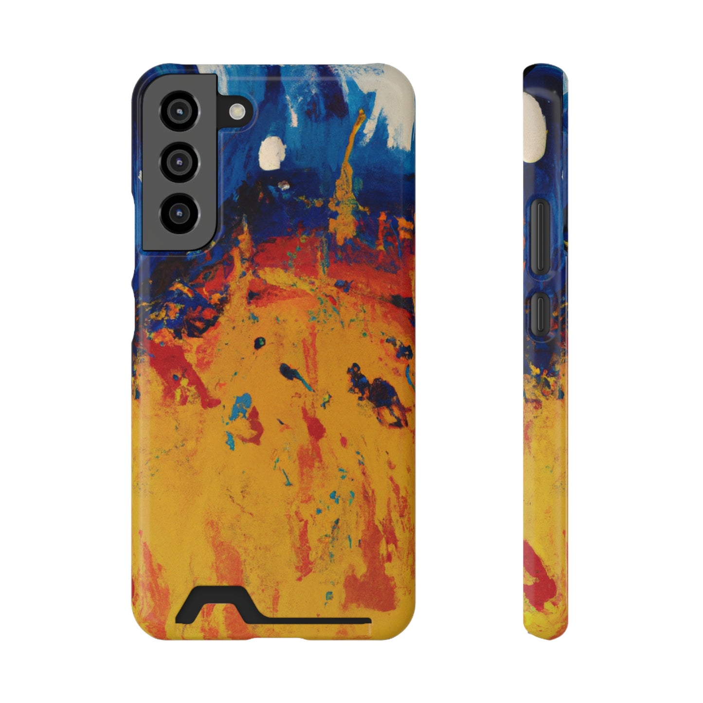 iPhone 13 and Samsung S21, S22 Cases with Card Holder Ft. Abstract Sun