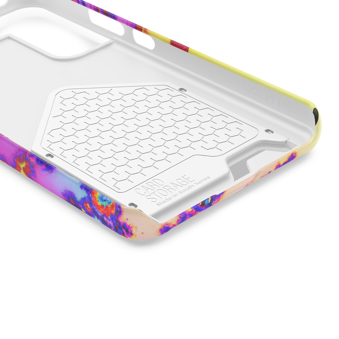 iPhone 13 and Samsung S21, S22 Cases with Card Holder Ft. Tie Dye Fractal
