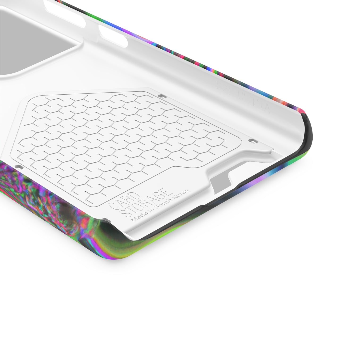 iPhone 13 and Samsung S21, S22 Cases with Card Holder Ft. Abstract Time