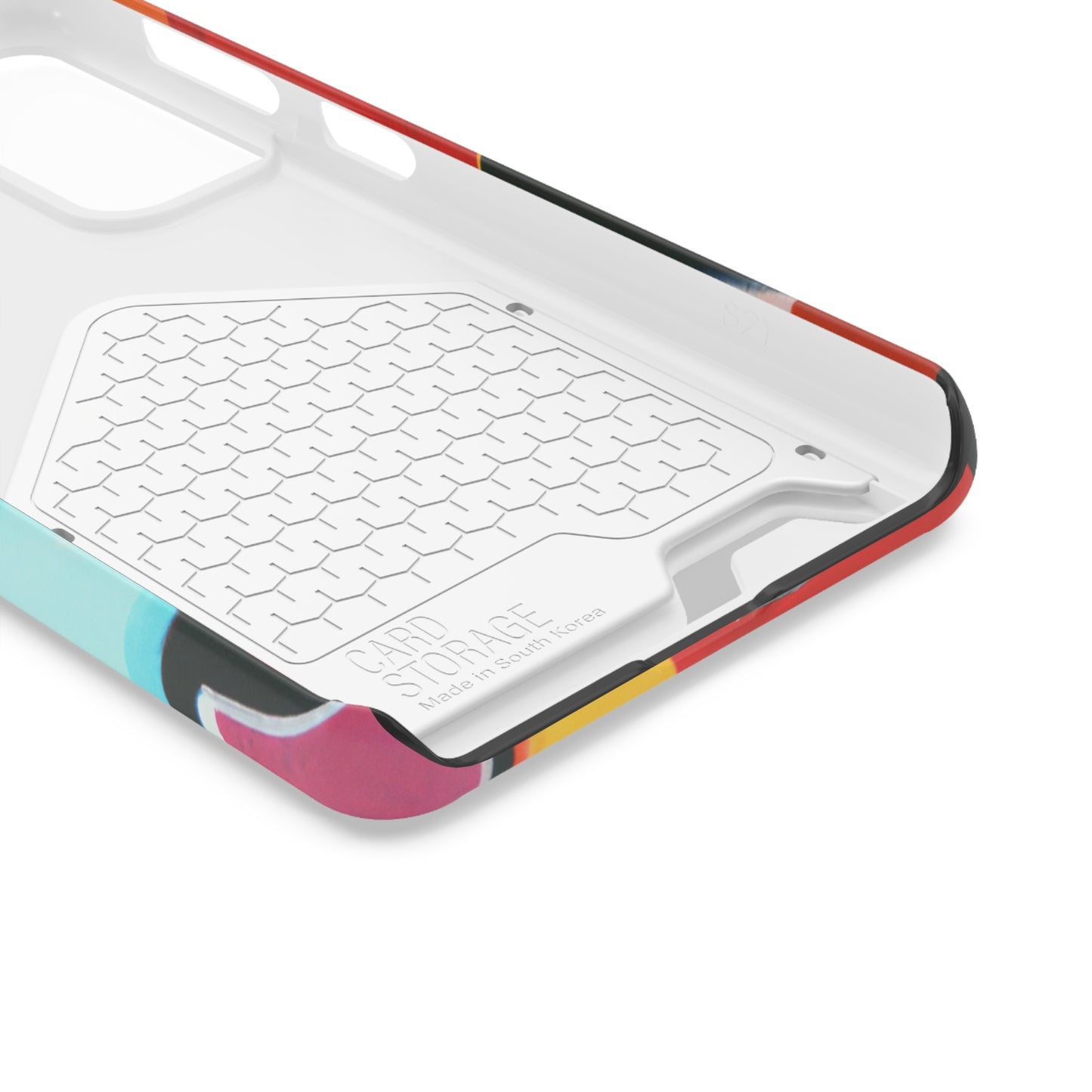 iPhone 13 and Samsung S21, S22 Cases with Card Holder Ft Abstract Panes