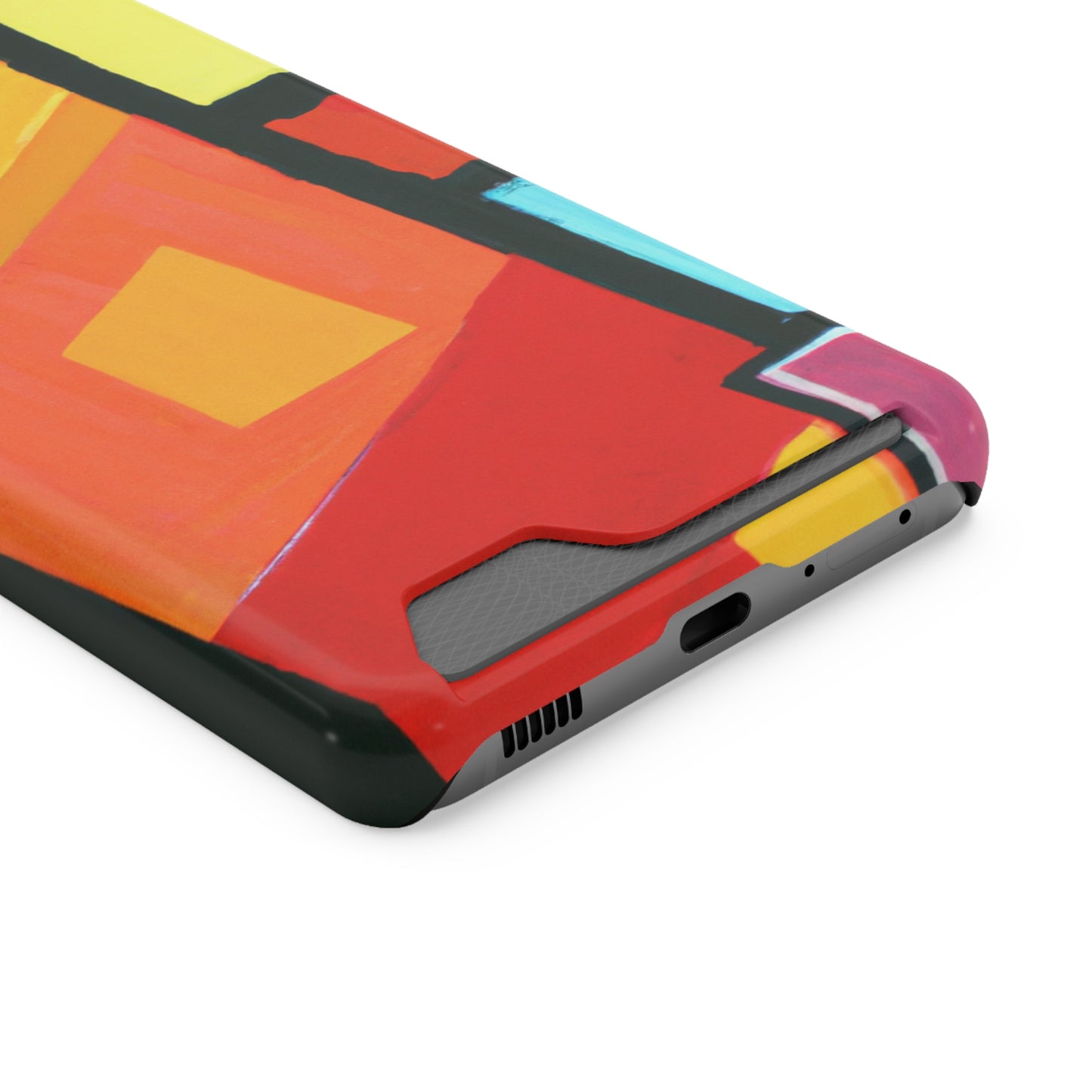 iPhone 13 and Samsung S21, S22 Cases with Card Holder Ft Abstract Panes