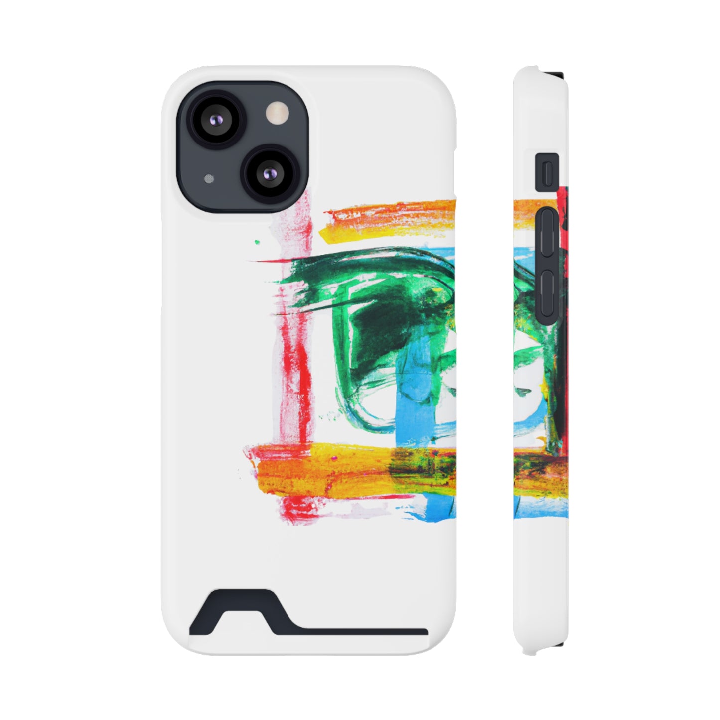 iPhone 13 and Samsung S21, S22 Cases with Card Holder Ft. Abstract Frame