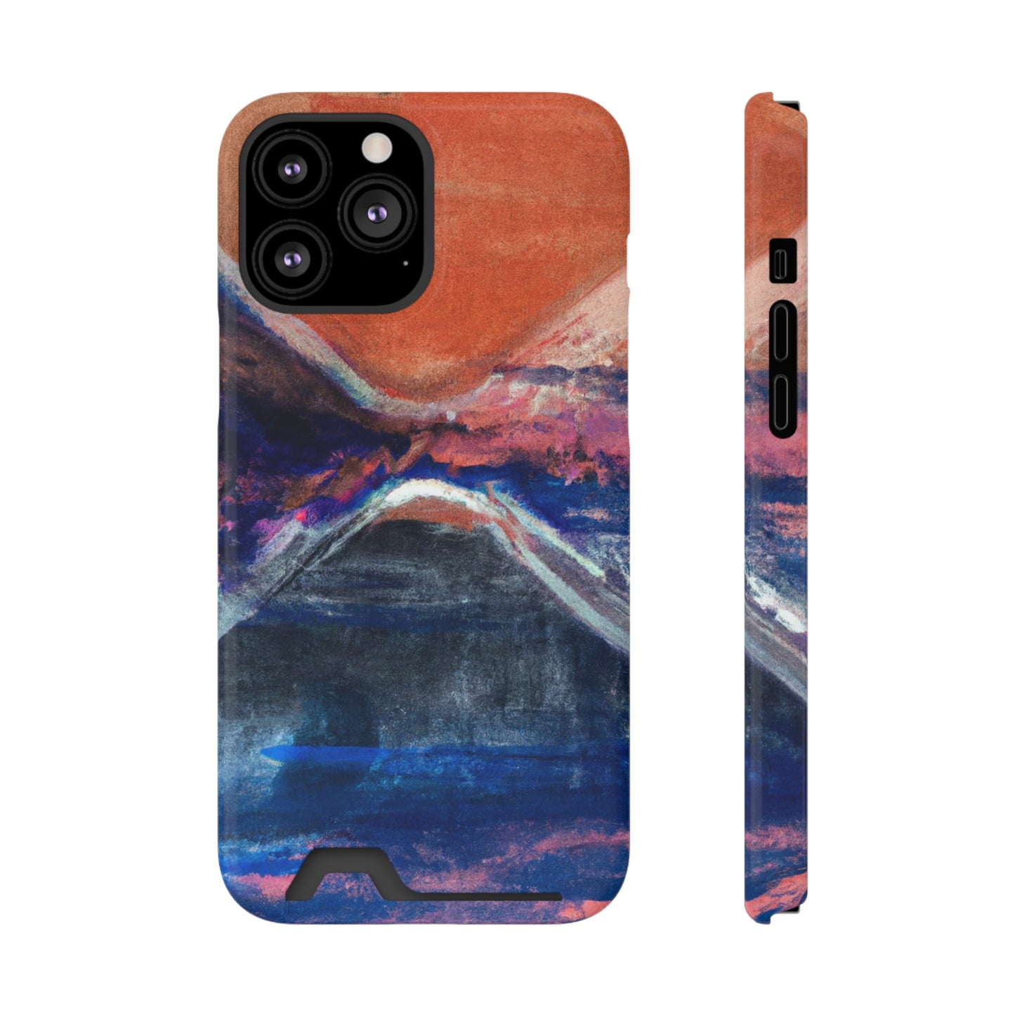 iPhone 13 and Samsung S21, S22 Cases with Card Holder Ft. XRP Sunset