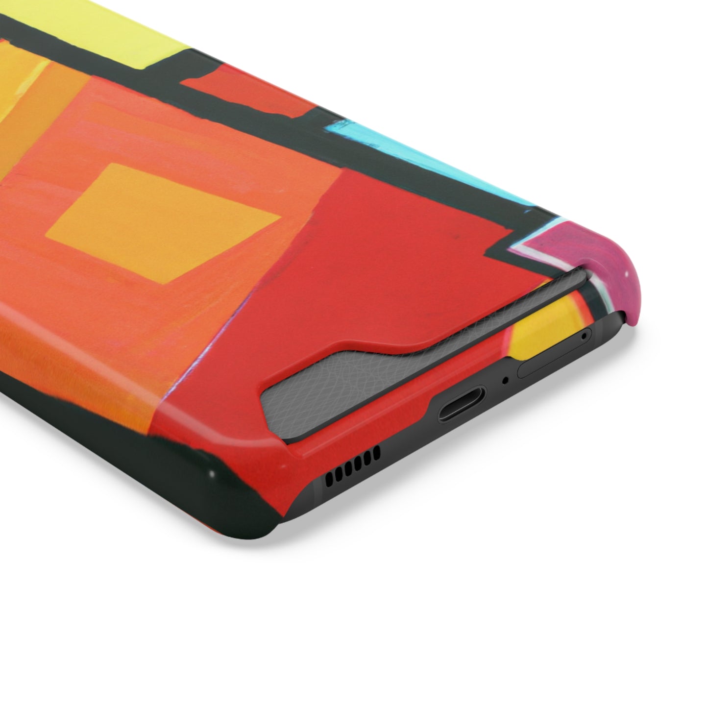 iPhone 13 and Samsung S21, S22 Cases with Card Holder Ft Abstract Panes