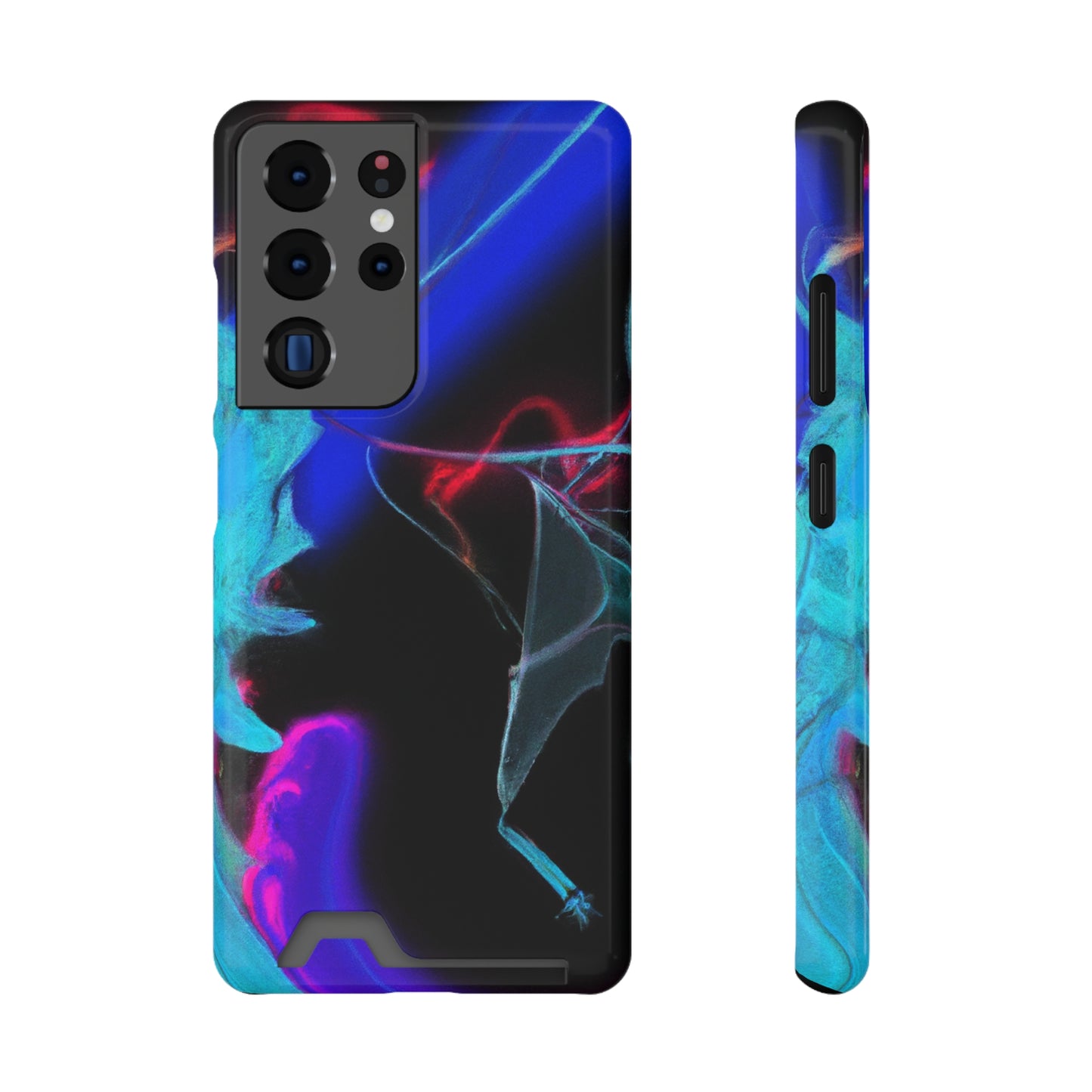 iPhone 13 and Samsung S21, S22 Cases with Card Holder Ft. Abstract Nova