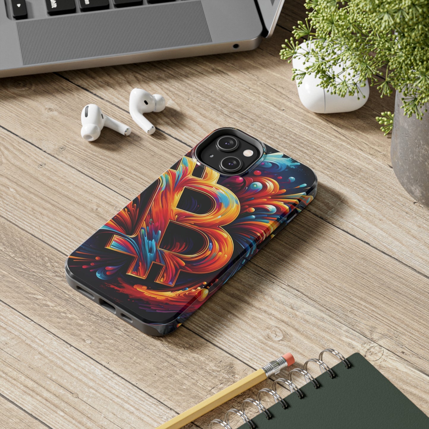 ToughDrop Apple iPhone Case Ft. Bitcoin Symbol Abstract