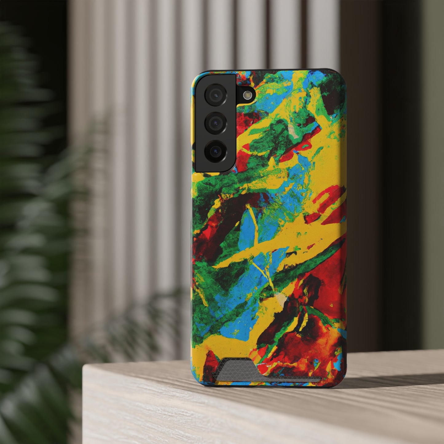 iPhone and Samsung Cases with Card Holder Ft. Abstract Tropical