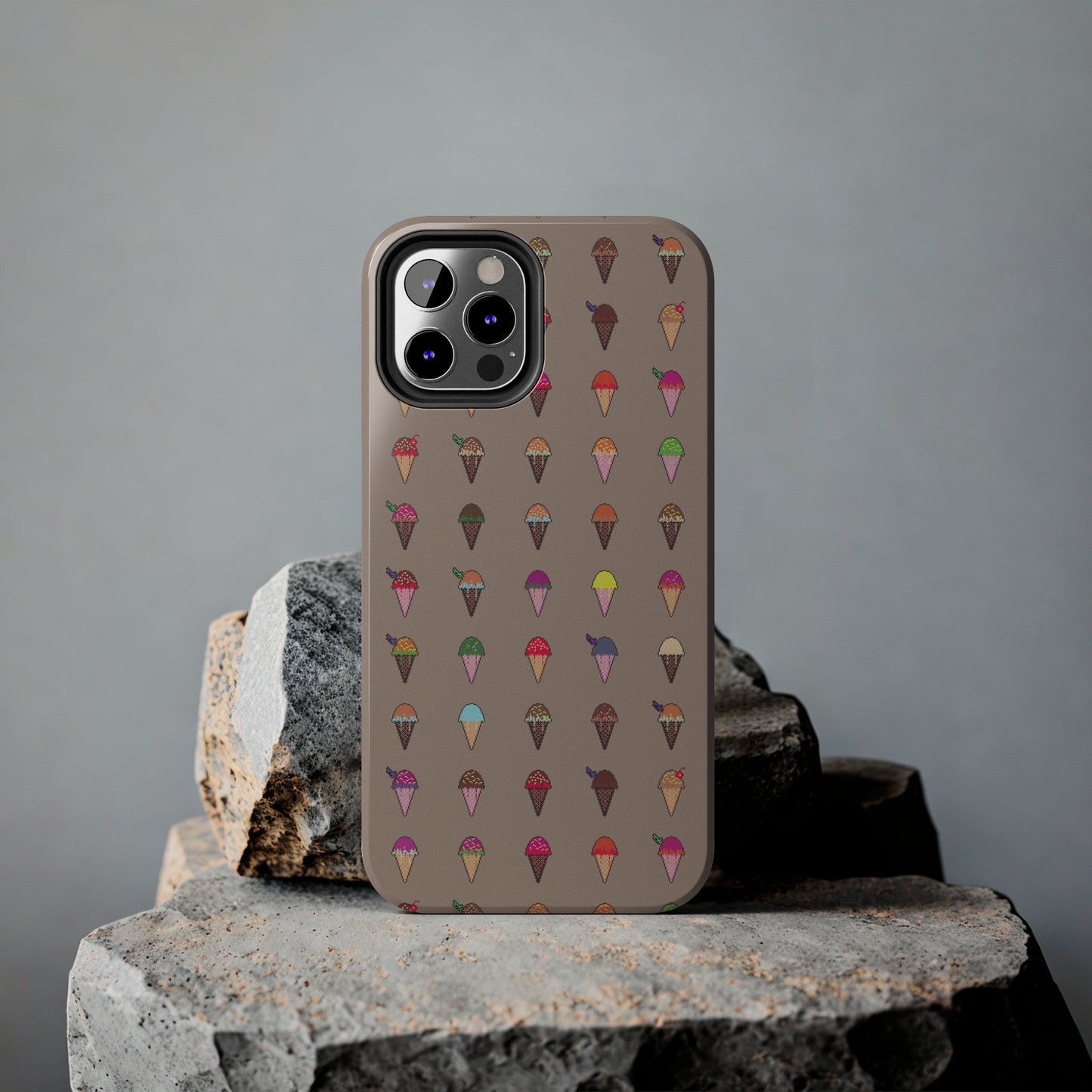 Tough Apple iPhone Case Ft. Pixel Ice Cream Cones