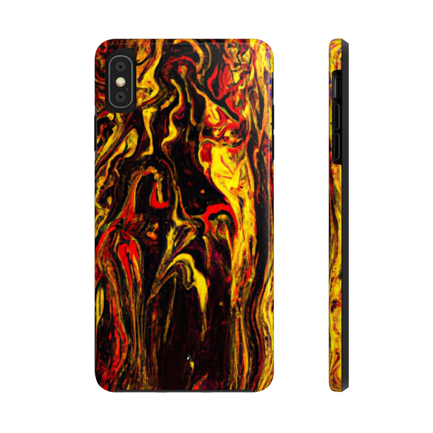Tough Apple iPhone Case Ft. Abstract Black and Yellow