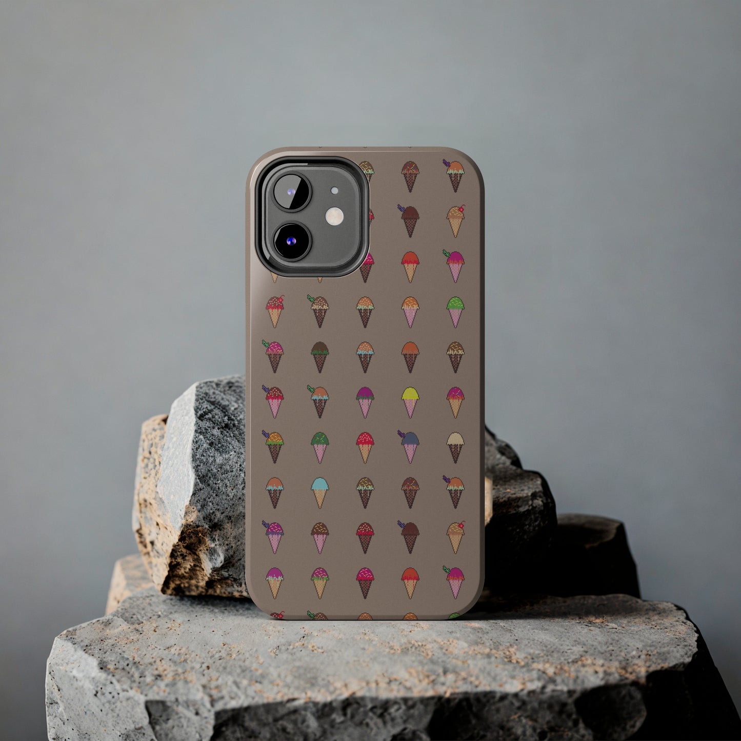 Tough Apple iPhone Case Ft. Pixel Ice Cream Cones