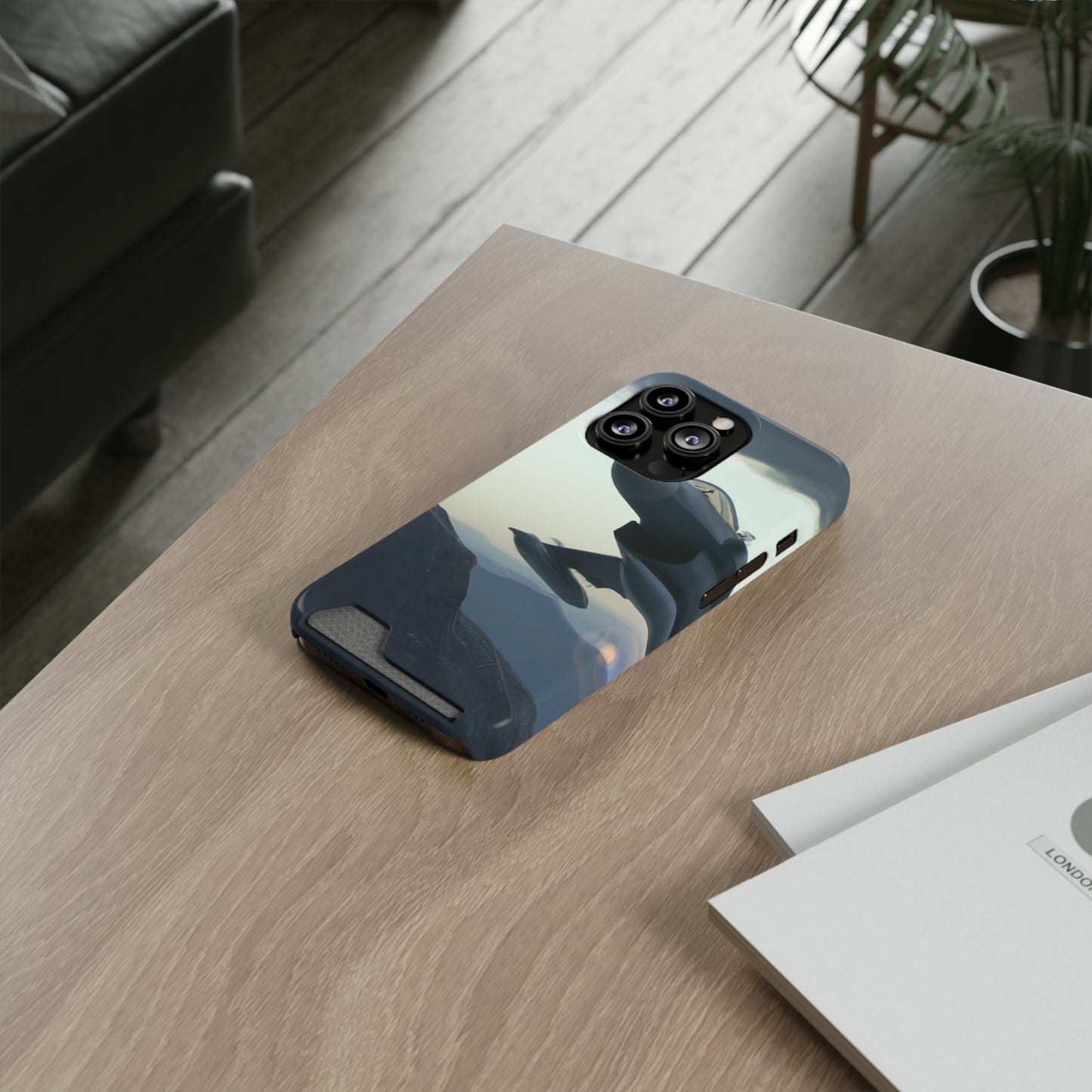 iPhone 13 and Samsung S21, S22 Cases with Card Holder Ft. Fighter Jet