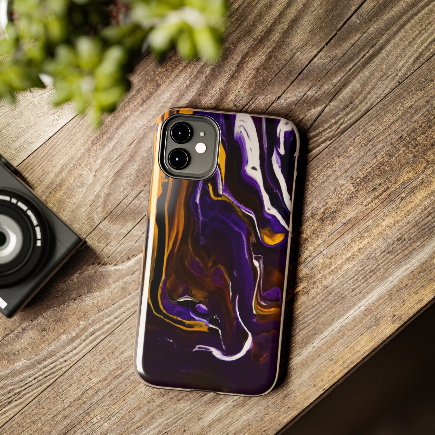 Tough Case-Mate iPhone Case Ft. Purple Tiger Stripes