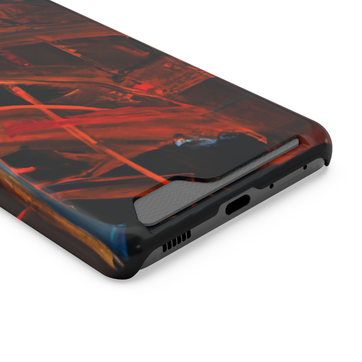 iPhone 13 and Samsung S21, S22 Cases with Card Holder Ft. Red Swipes